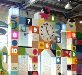 large clock display in time squared gallery